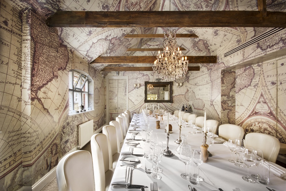 The Chef’s Private Dining Room at Mews of Mayfair is ideal for a bon voyage party.