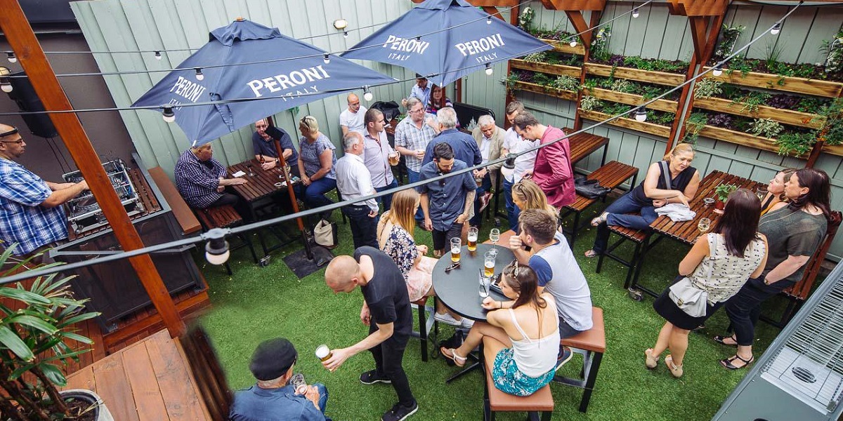 Beer Garden at Temperance Hotel is a great place for an outdoor party with your team
