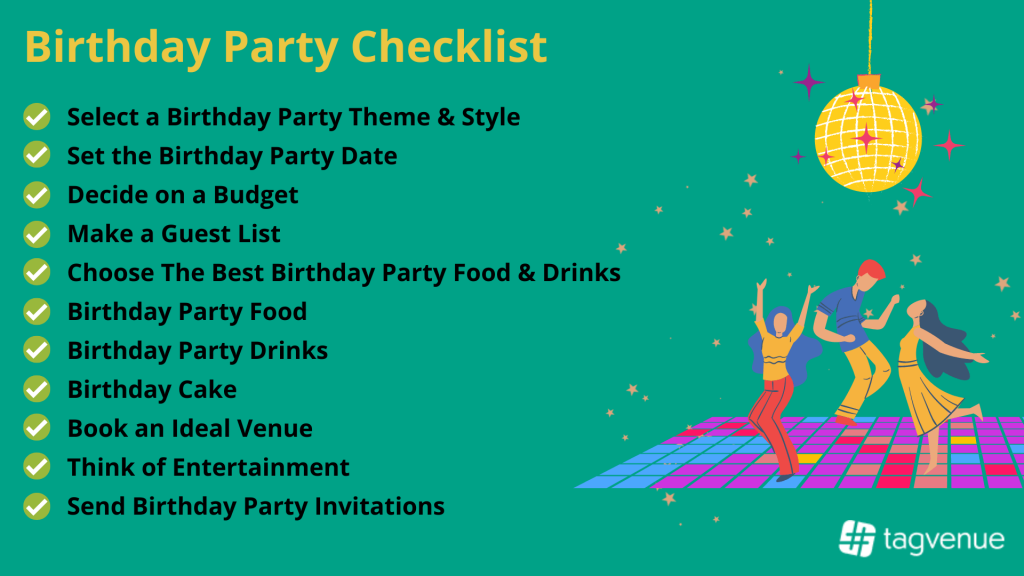 birthday party planning checklist