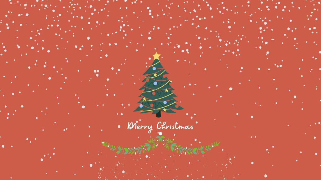Green Minimalist Christmas Santa Poster Desktop Wallpaper 1
