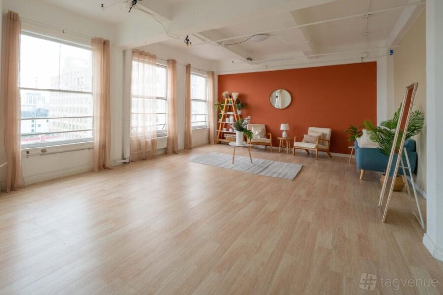 Nordic Christmas: pale wood, neutral tones and Scandinavian furniture at LA Lofts Studios, Los Angeles