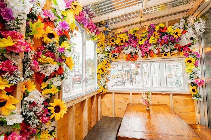flower themed event space