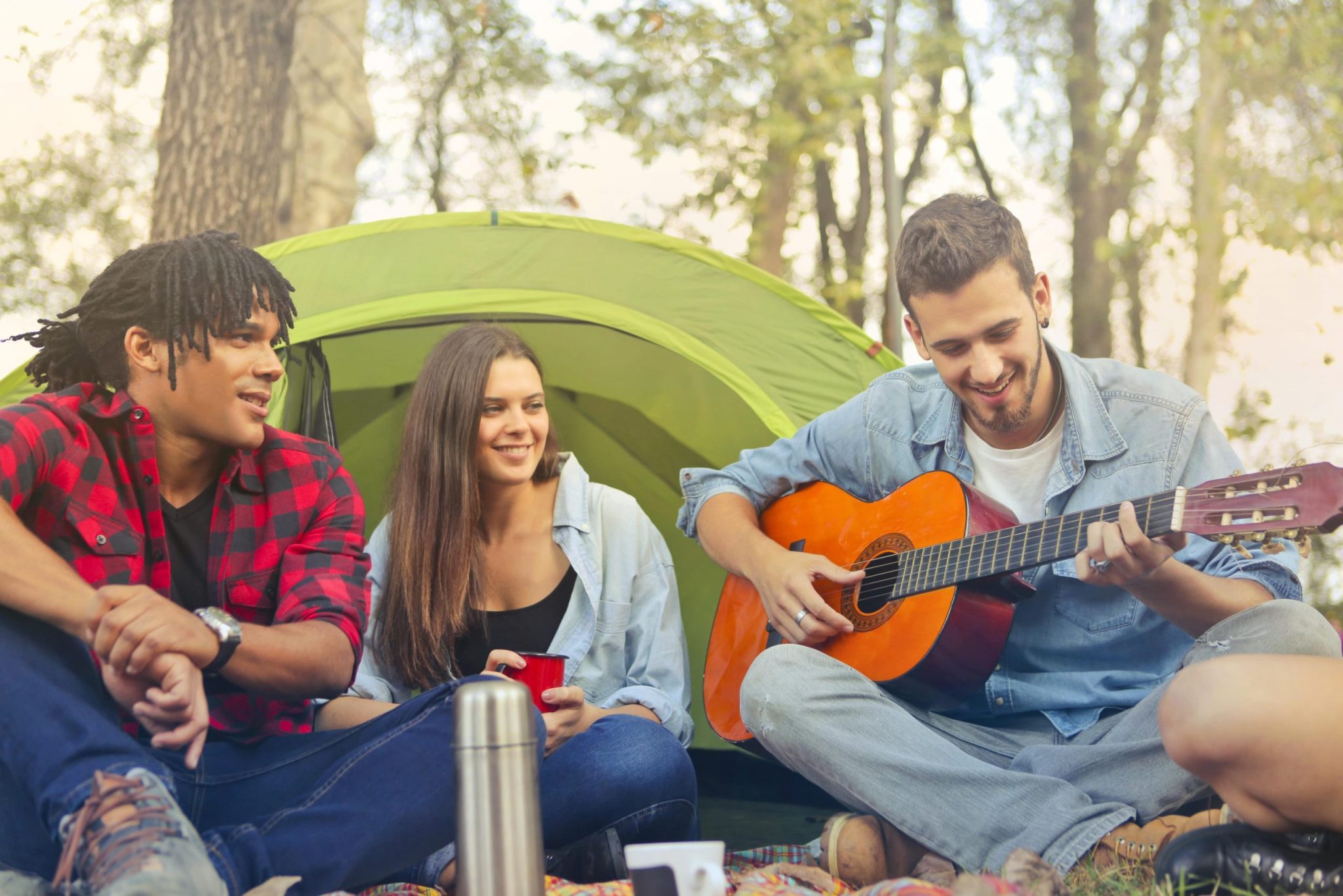 people having fun at a camping trip