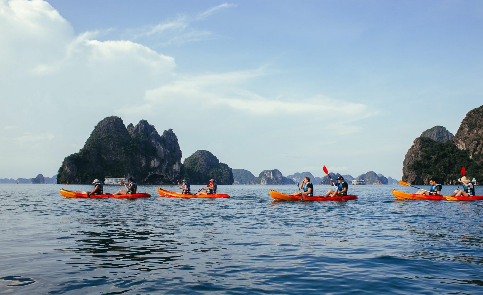 people kayaking and having fun