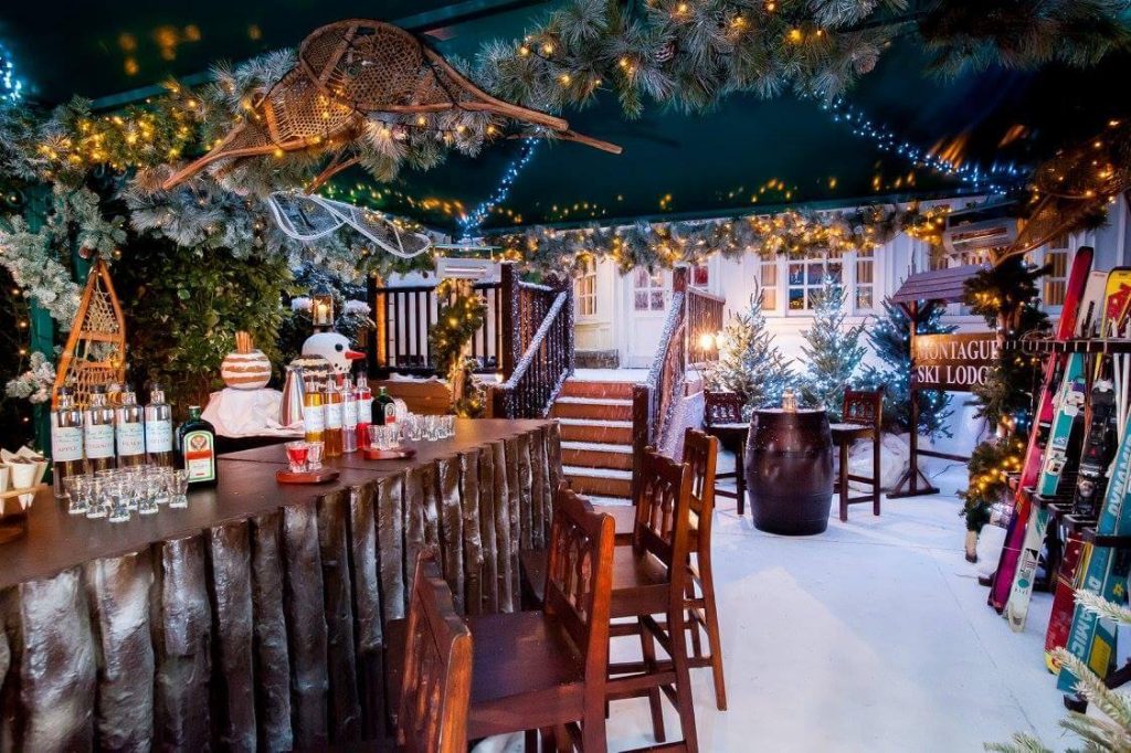 ski lodge themed event space