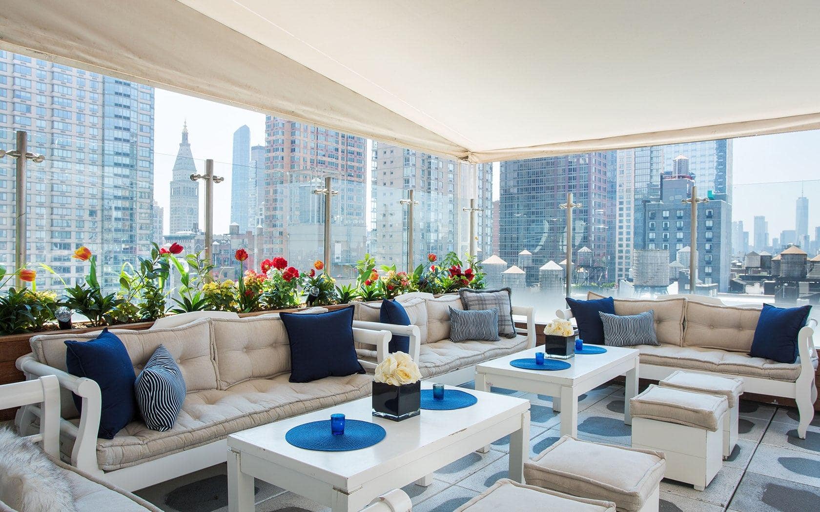 a glamorous rooftop venue in New York