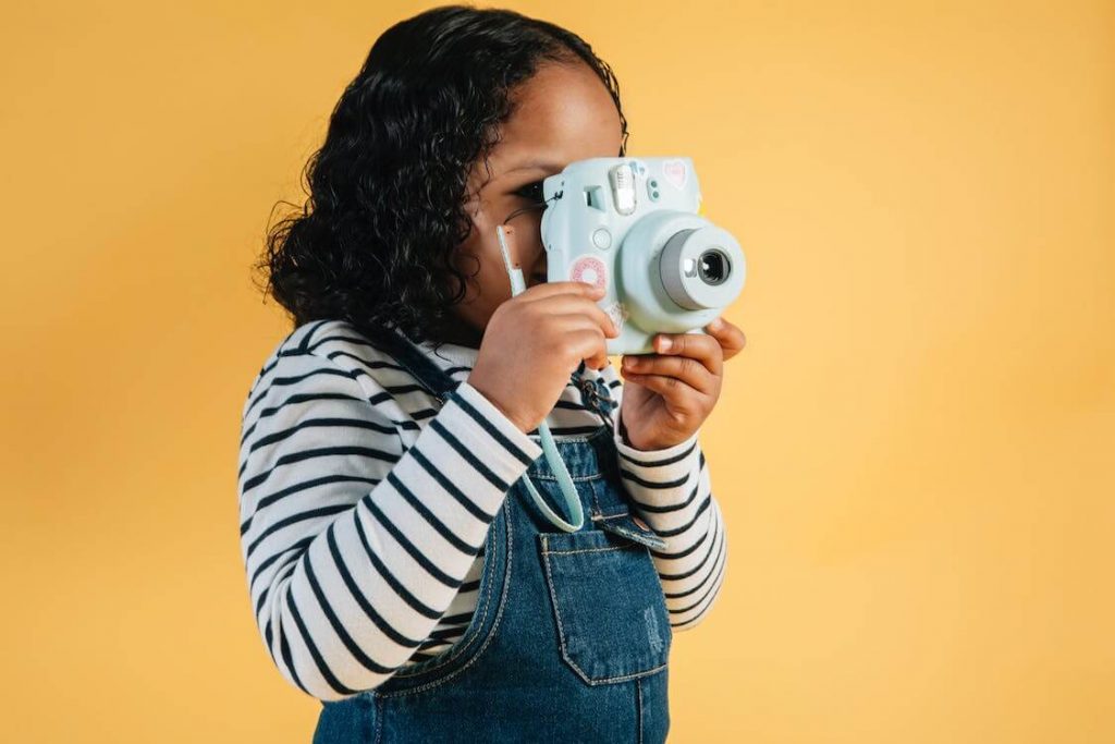 child on a yellow background