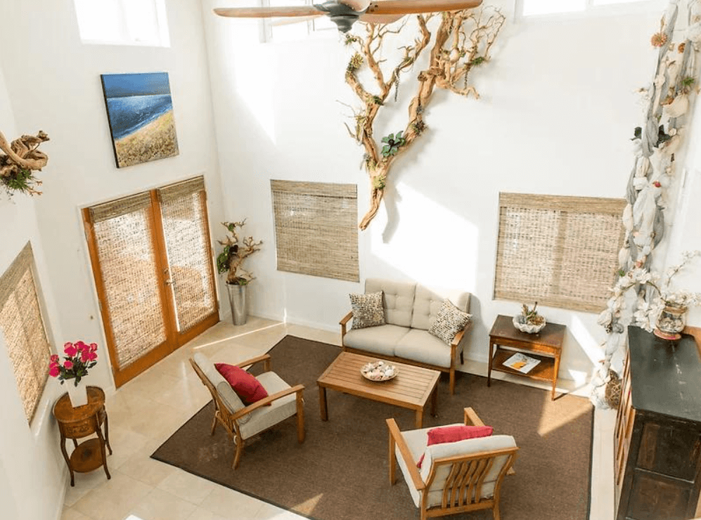 Light-filled furnished loft of a spa venue