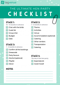 hen party plan checklist