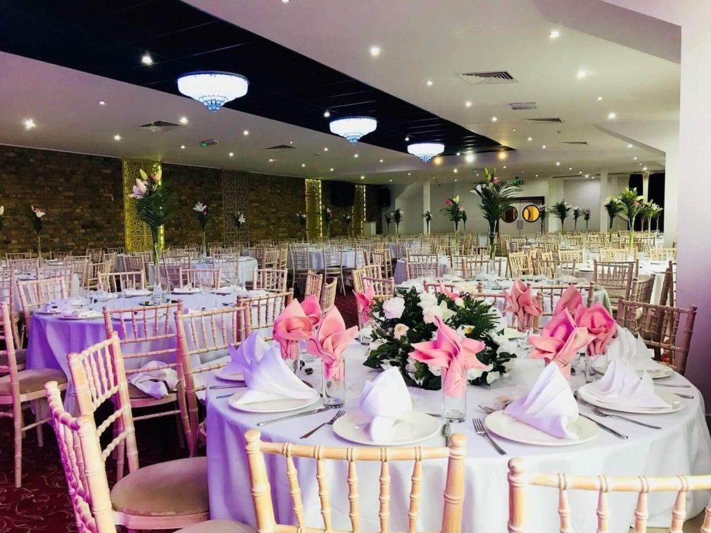 banquet style seating arrangement at a venue in London