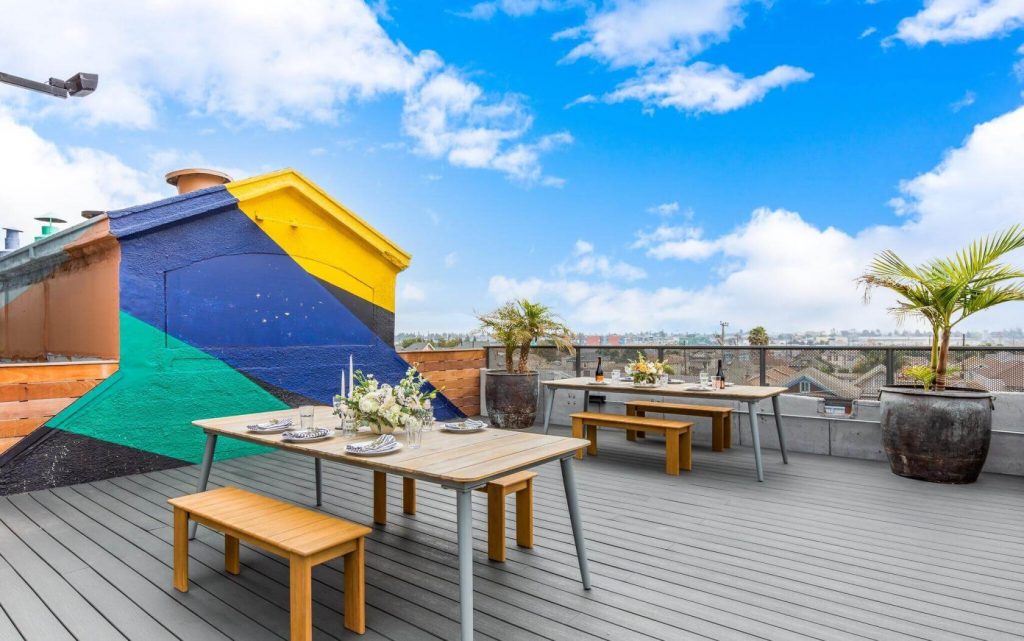 a cozy rooftop lounge in San Francisco, CA