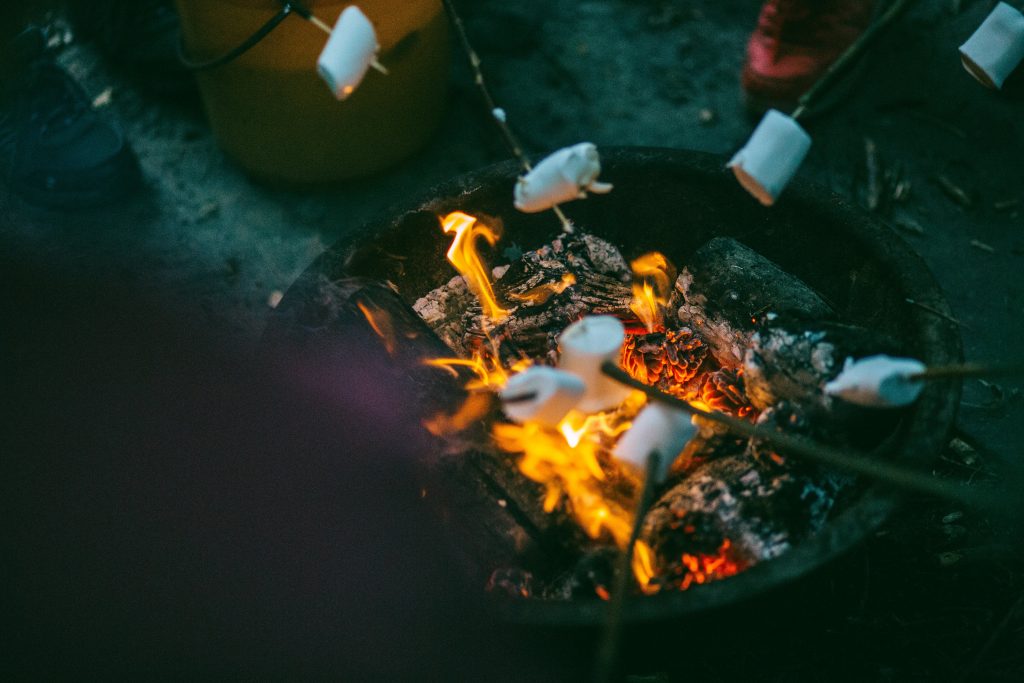 S'mores making over a fire