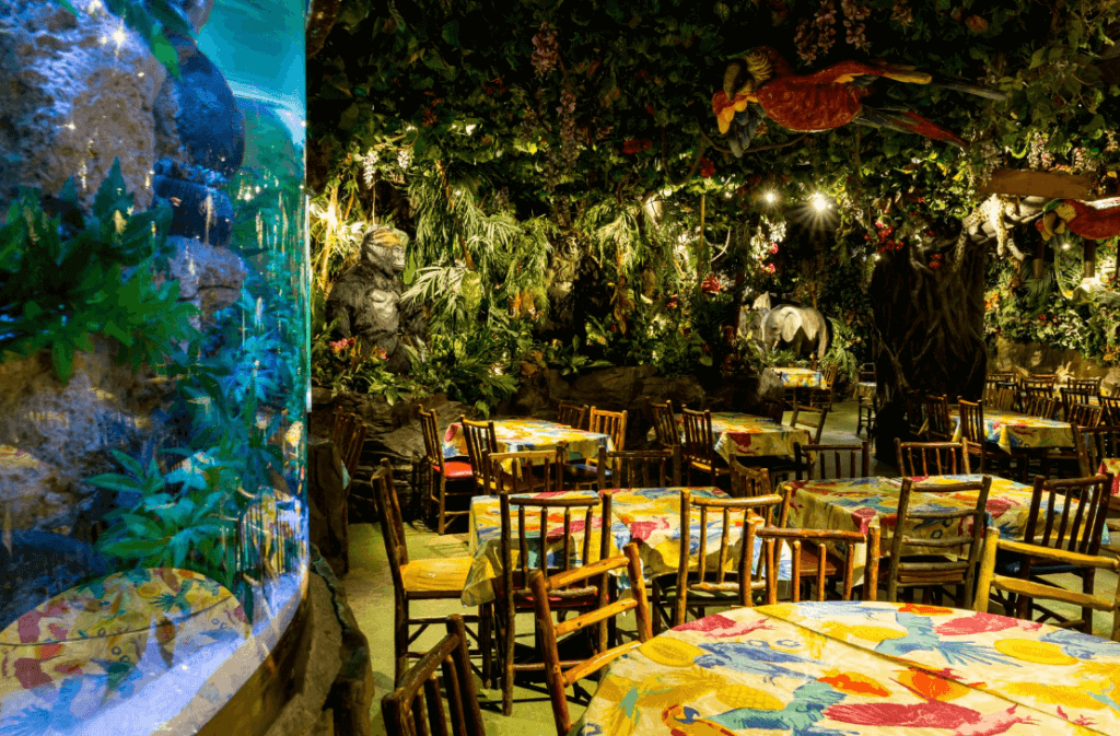 jungle themed restaurant room