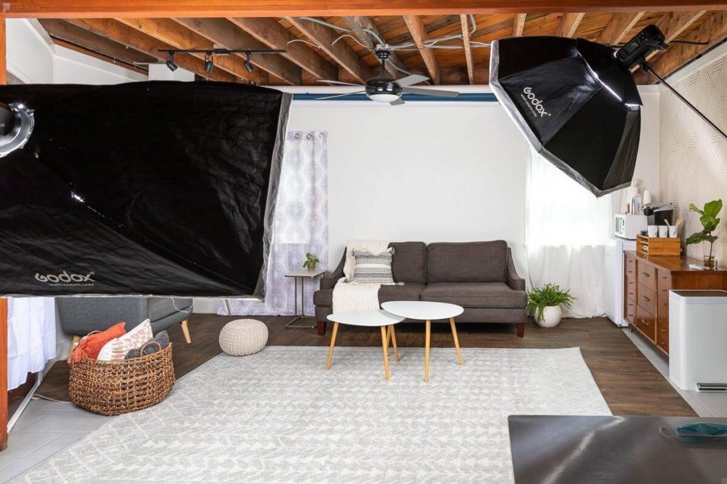 A cozy-looking photo studio