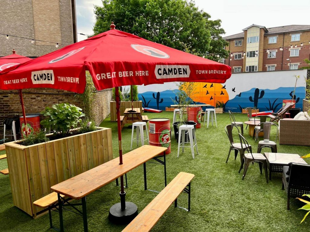 a laidback beer garden for hire in London 