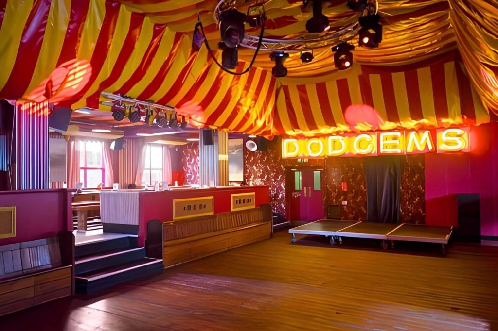 circus-themed venue space