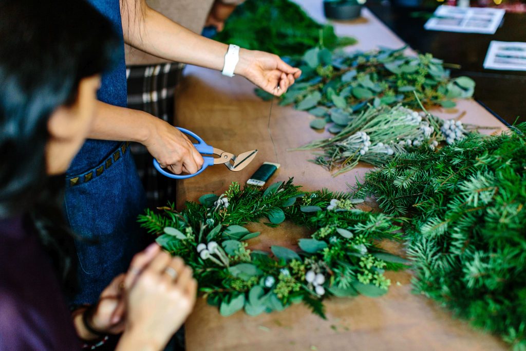 Wreath making class in person or virtual 