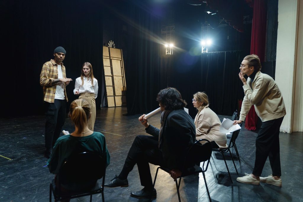 a group of people at broadway workshop