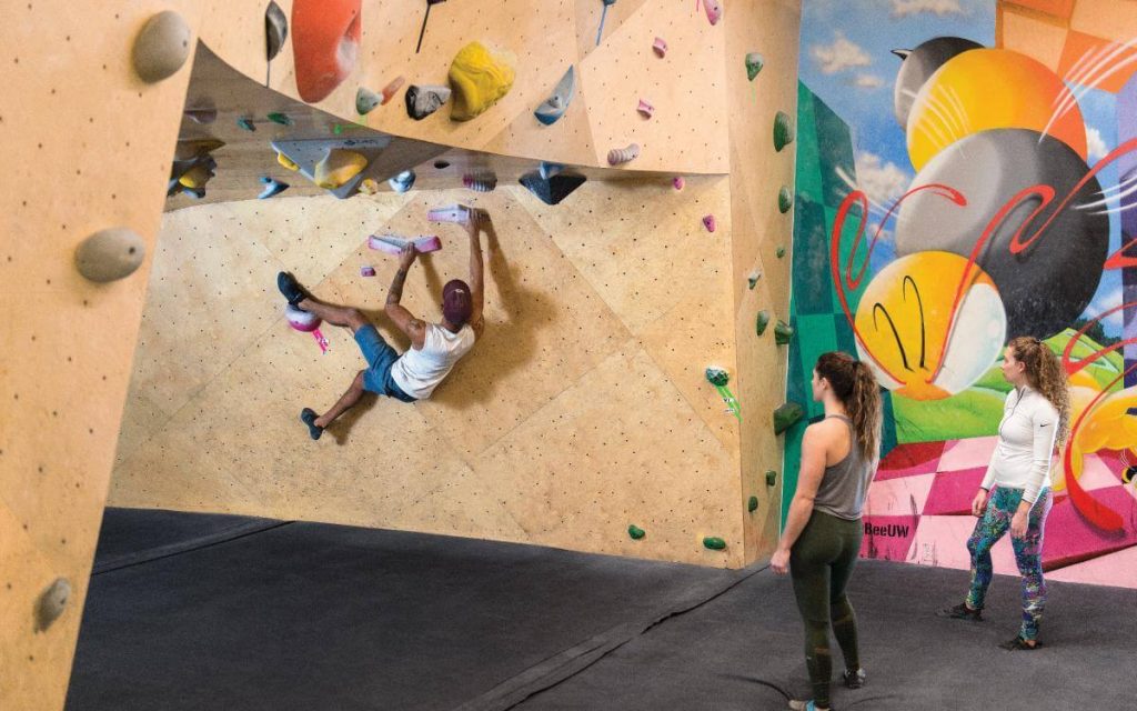 a bouldering wall