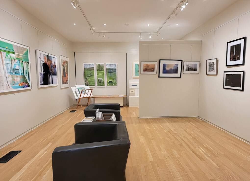a room in a small gallery