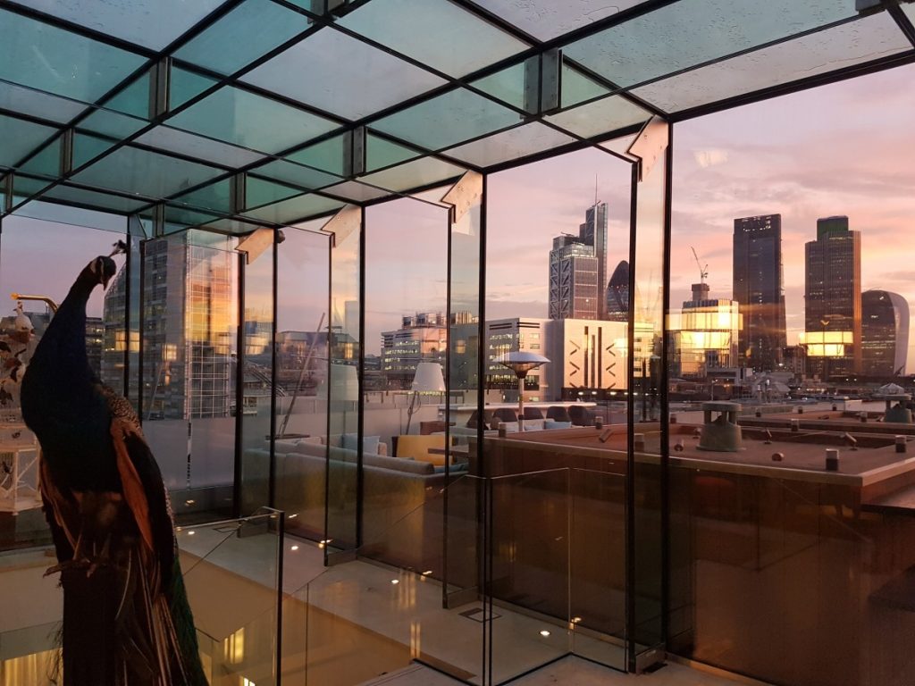 the glass box at aviary rooftop bar restaurant birthday ideas for her london