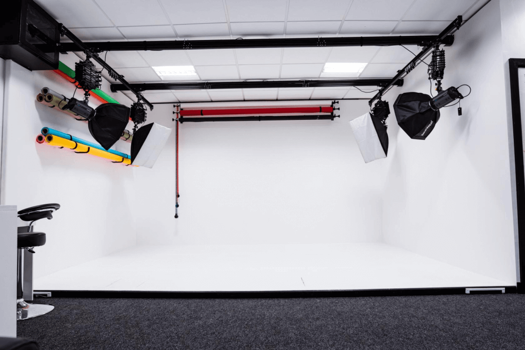 photo studio with photo shoot equipment