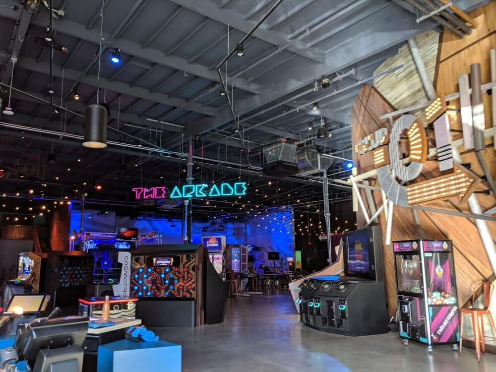Themed space with arcade games and lots of activities 