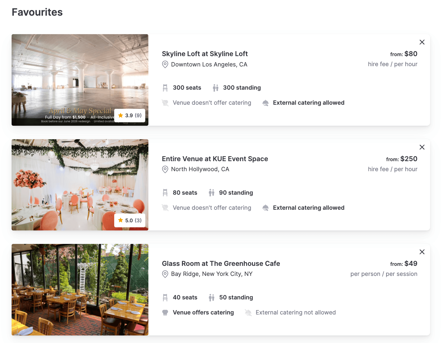 Compare your options and see what works best for your event