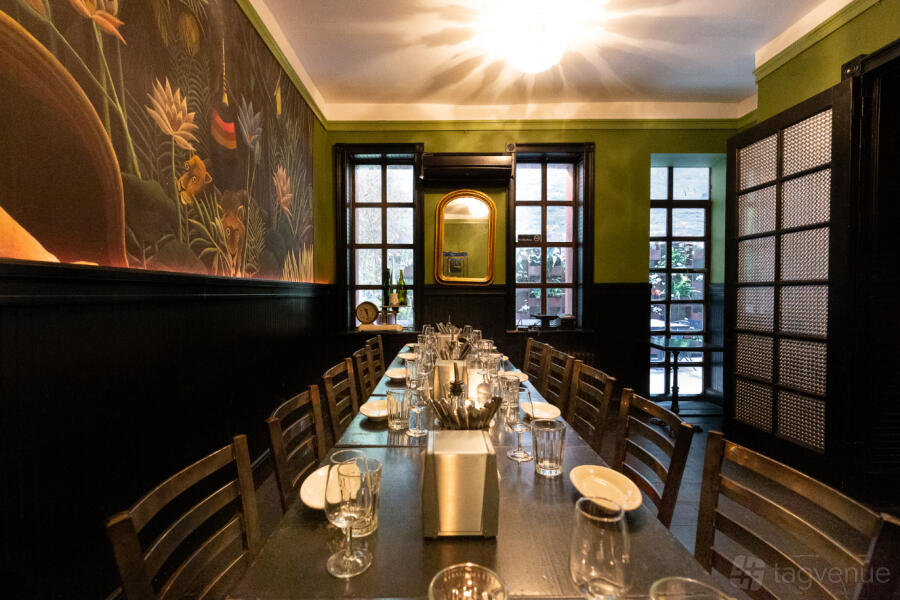 The mural room at the ten bells