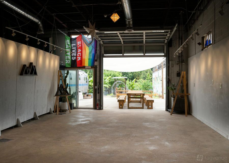 Indoor outdoor event space at the pickle on dill atlanta usa