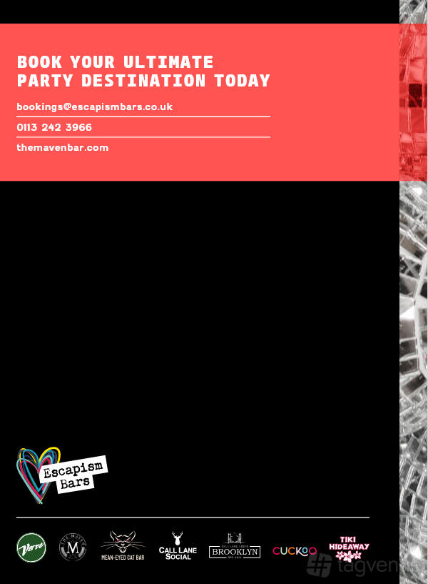 A function room with deep green walls, brass accents, and velvet seating at The Maven.