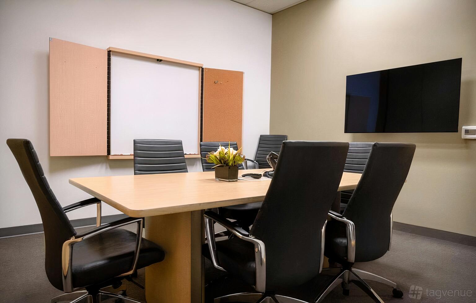 Intelligent Office Oakville is a meeting space for up to eight people