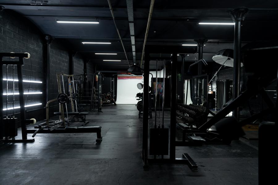 Gym & White Backdrop at