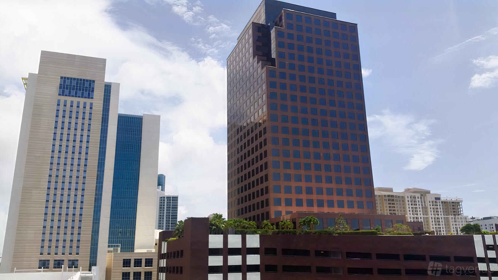 A meeting centre in a high-rise building with reflective glass windows at Empire Executive Offices, Fort Lauderdale.