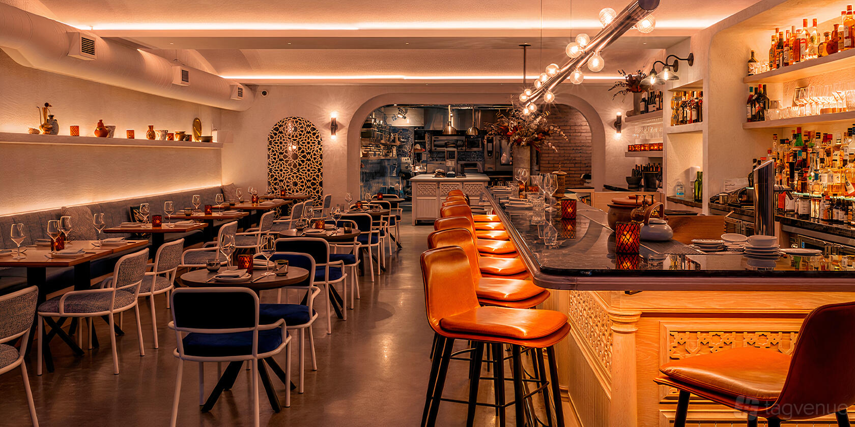 the center of the open kitchen