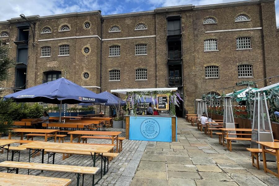 Biergarten at Munich Cricket Club Canary Wharf