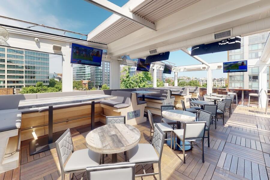 Entertainment Space at Over Under Sportsbook Rooftop Lounge