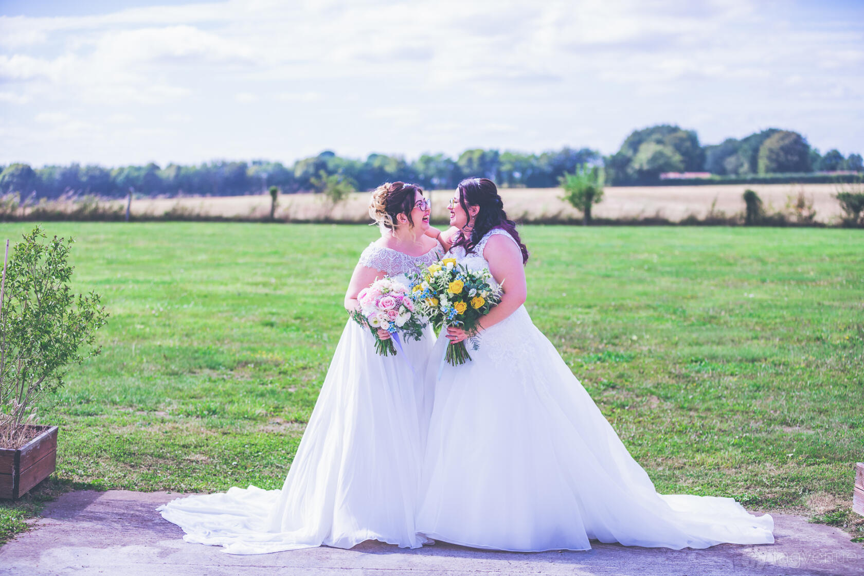 A hotel lawn with open grassy fields and distant trees under a blue sky at The Stones Hotel.
