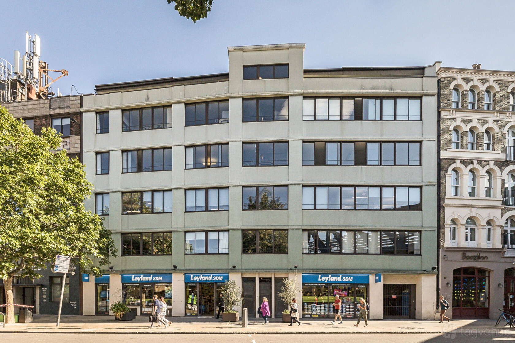 A versatile event space with large windows across the building's upper floors at Menier Penthouse.