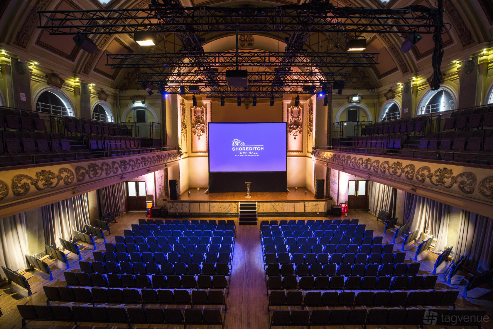 Assembly Hall Display Assembly Hall - Shoreditch Town Hall - Event Venue Hire - Tagvenue.com